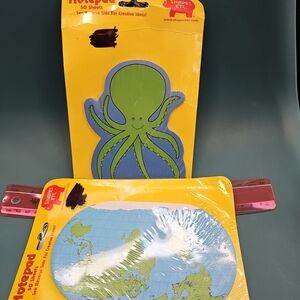 NIP 2002 Notepad Shapes Etc. Octopus & Oval World Earth 50 Sheets Each